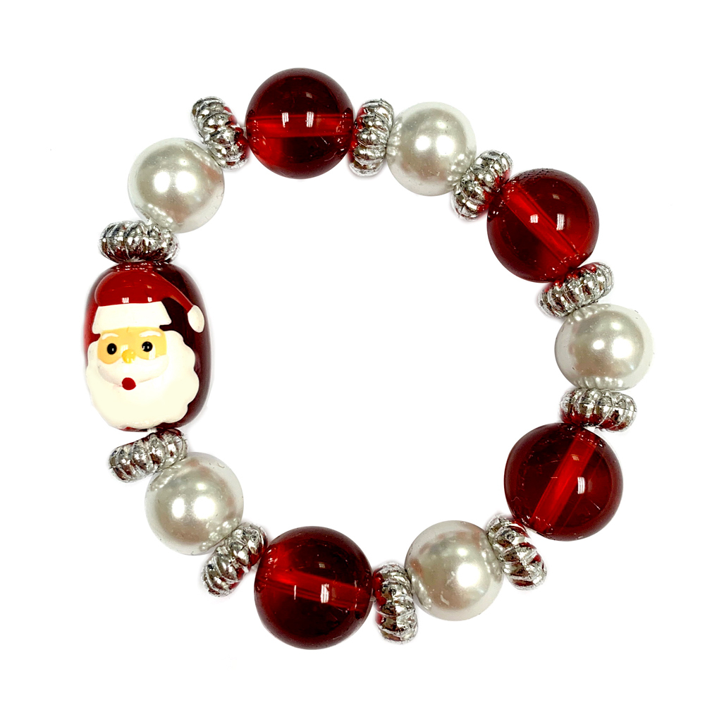 Luxury Painted Red Cardinal Glass Beaded Stretch Bracelet BR2734